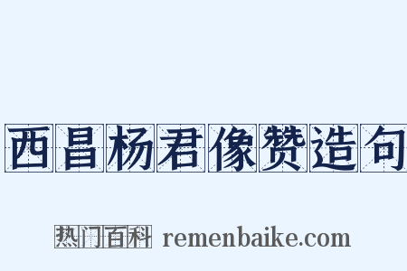 西昌杨君像赞造句是什么意思的图片